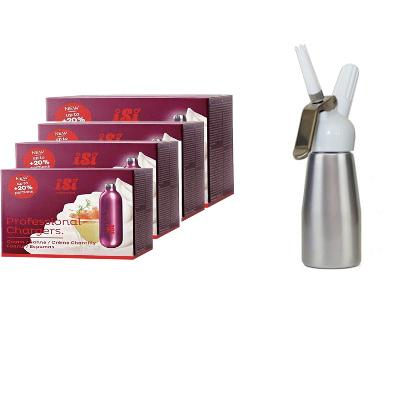 ISI Chargers & 250 ML Whipped Cream Dispenser Combo