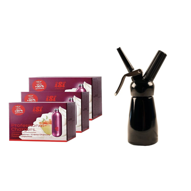 ISI Chargers & 250 ML Whipped Cream Dispenser Combo
