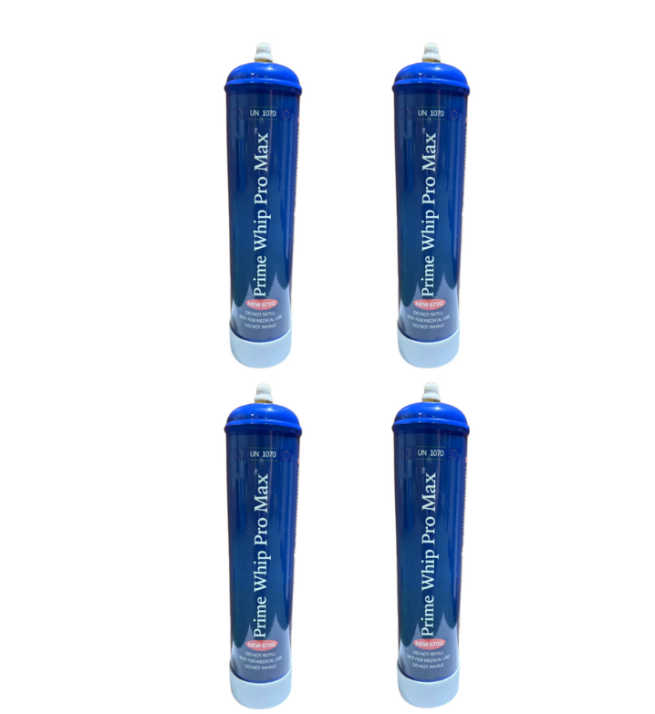 4x *NEW 2025* PrimeWhip PRO MAX 670G N2O Cannister
