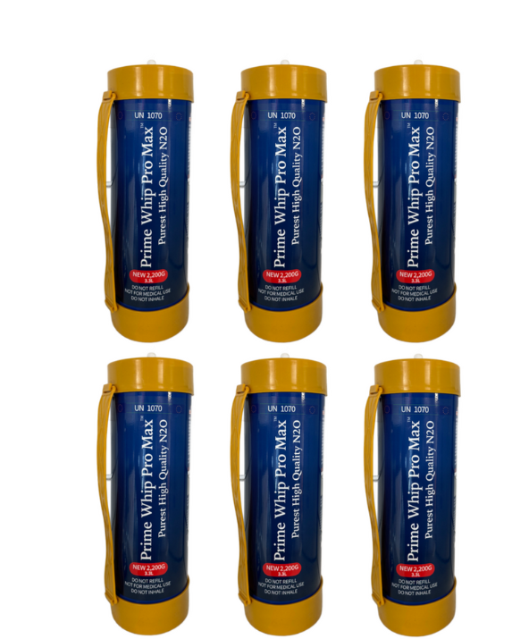 6 x *NEW 2025* PrimeWhip PRO MAX 3.3L N2O Cannister