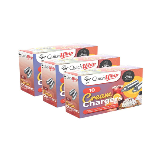 QUICKWHIP PRO 9G! CREAM CHARGERS - 10 PACK X 3 (30 BULBS)