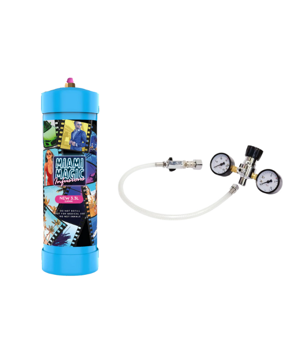 3.3L MM Infusions N2O Cannister + Cream Chargers Pressure Regulator and Adaptor