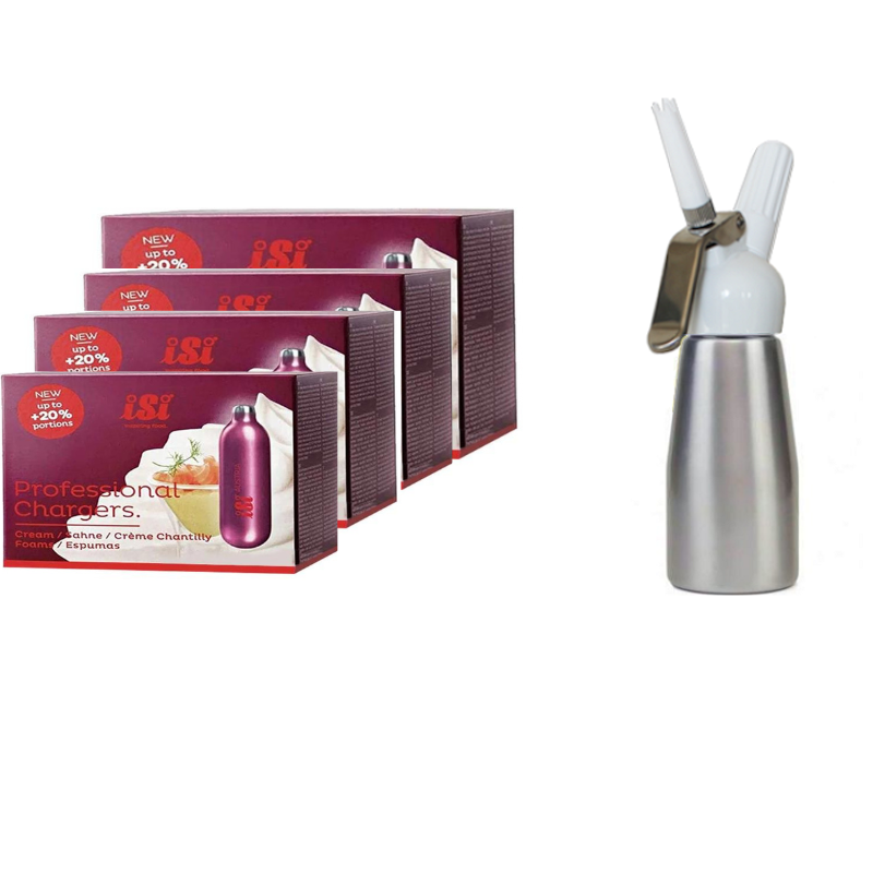 ISI Chargers & Whipped Cream Dispenser 250 ML Combo