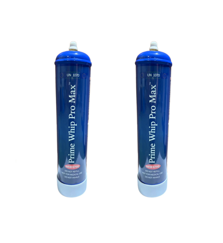 2x *NEW 2025* PrimeWhip PRO MAX 670G N2O Cannister