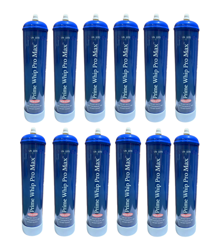 12x *NEW 2025* PrimeWhip PRO MAX 670G N2O Cannister