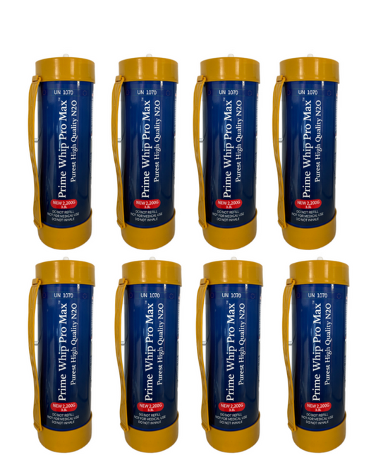 8 x *NEW 2025* PrimeWhip PRO MAX 3.3L N2O Cannister