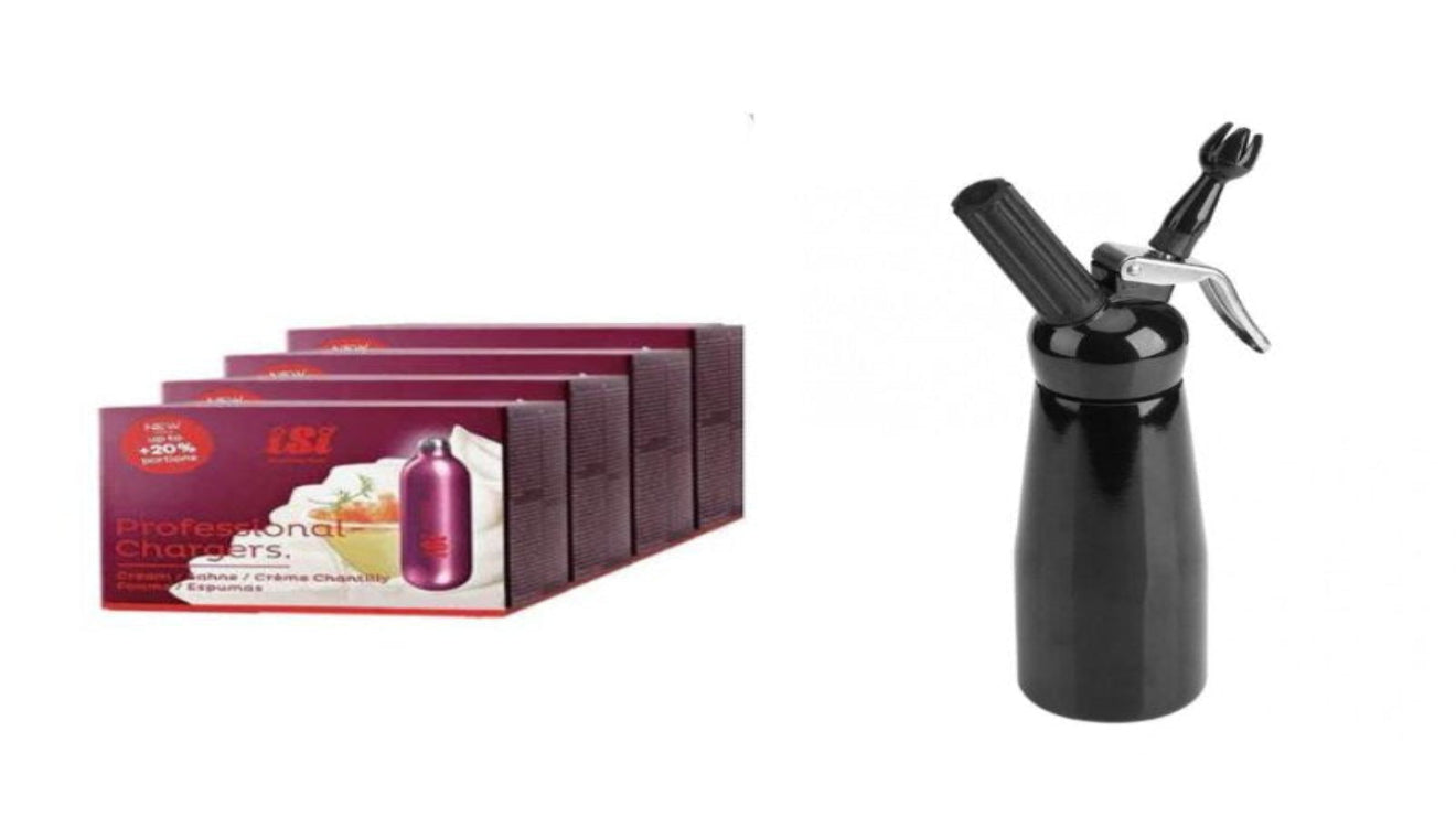 ISI Chargers & 500ML Whipped Cream Dispenser Combo