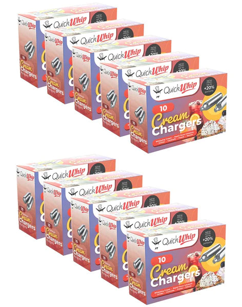 *NEW 2025* QUICKWHIP PRO 9G! CREAM CHARGERS - 10 PACK X 10 (100 BULBS)
