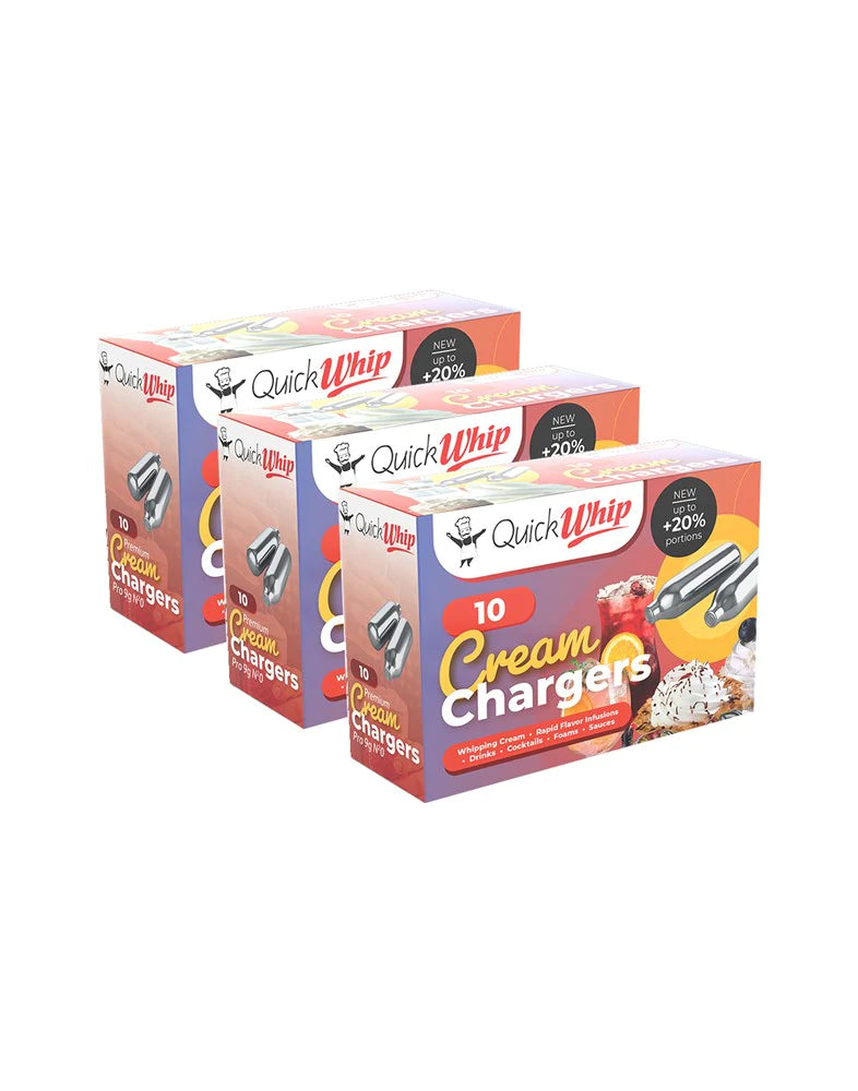 *NEW 2025* QUICKWHIP PRO 9G! CREAM CHARGERS - 10 PACK X 3 (30 BULBS)