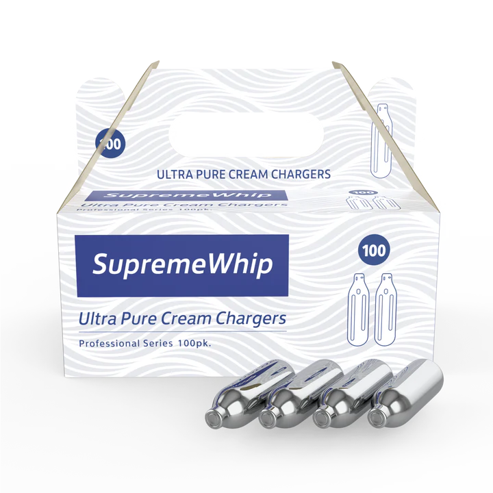 SUPREME WHIP ULTRA PURE CREAM CHARGERS 100 PACK (100 BULBS)