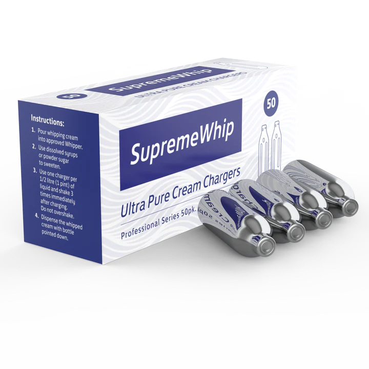 SUPREME WHIP ULTRA PURE CREAM CHARGERS 50 PACK (50 BULBS)